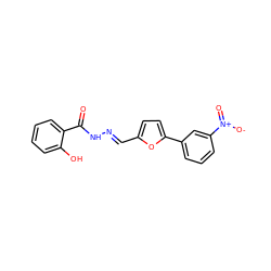 O=C(N/N=C/c1ccc(-c2cccc([N+](=O)[O-])c2)o1)c1ccccc1O ZINC000000825004