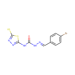 O=C(N/N=C/c1ccc(Br)cc1)Nc1nnc(S)s1 ZINC000028863631