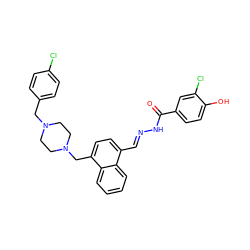 O=C(N/N=C/c1ccc(CN2CCN(Cc3ccc(Cl)cc3)CC2)c2ccccc12)c1ccc(O)c(Cl)c1 ZINC000027637686