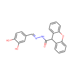 O=C(N/N=C/c1ccc(O)c(O)c1)C1c2ccccc2Oc2ccccc21 ZINC000000695361