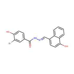 O=C(N/N=C/c1ccc(O)c2ccccc12)c1ccc(O)c(Br)c1 ZINC000013864068