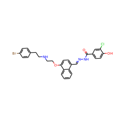 O=C(N/N=C/c1ccc(OCCNCCc2ccc(Br)cc2)c2ccccc12)c1ccc(O)c(Cl)c1 ZINC000027636759