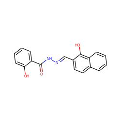 O=C(N/N=C/c1ccc2ccccc2c1O)c1ccccc1O ZINC000002749959