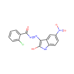 O=C(N=Nc1c(O)[nH]c2ccc([N+](=O)[O-])cc12)c1ccccc1Cl ZINC000253977923