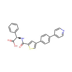 O=C(N[C@@H](C(=O)O)c1ccccc1)c1cc(-c2ccc(-c3ccncc3)cc2)cs1 ZINC000013981144