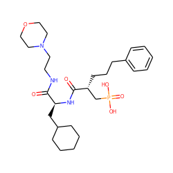 O=C(N[C@@H](CC1CCCCC1)C(=O)NCCN1CCOCC1)[C@H](CCCc1ccccc1)CP(=O)(O)O ZINC000013558491