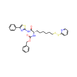 O=C(N[C@@H](CCCCCCSSc1ccccn1)C(=O)Nc1nc(-c2ccccc2)cs1)OCc1ccccc1 ZINC000084635578