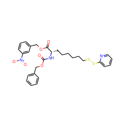 O=C(N[C@@H](CCCCCCSSc1ccccn1)C(=O)OCc1cccc([N+](=O)[O-])c1)OCc1ccccc1 ZINC000084618154