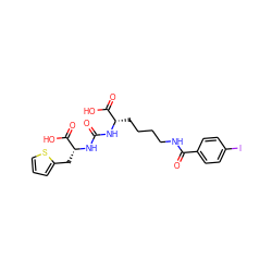 O=C(N[C@@H](CCCCNC(=O)c1ccc(I)cc1)C(=O)O)N[C@H](Cc1cccs1)C(=O)O ZINC000049757140