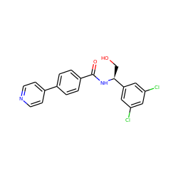 O=C(N[C@@H](CO)c1cc(Cl)cc(Cl)c1)c1ccc(-c2ccncc2)cc1 ZINC000063540005