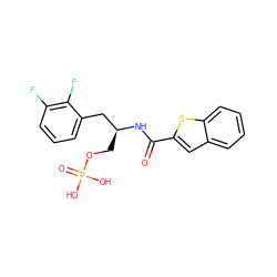 O=C(N[C@@H](COP(=O)(O)O)Cc1cccc(F)c1F)c1cc2ccccc2s1 ZINC000045314889