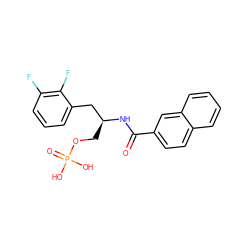 O=C(N[C@@H](COP(=O)(O)O)Cc1cccc(F)c1F)c1ccc2ccccc2c1 ZINC000038349060
