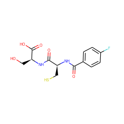 O=C(N[C@@H](CS)C(=O)N[C@@H](CO)C(=O)O)c1ccc(F)cc1 ZINC000073313190