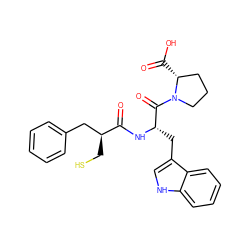 O=C(N[C@@H](Cc1c[nH]c2ccccc12)C(=O)N1CCC[C@H]1C(=O)O)[C@@H](CS)Cc1ccccc1 ZINC000029476692