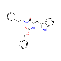 O=C(N[C@@H](Cc1c[nH]c2ccccc12)C(=O)NCCc1ccccc1)OCc1ccccc1 ZINC000009804746