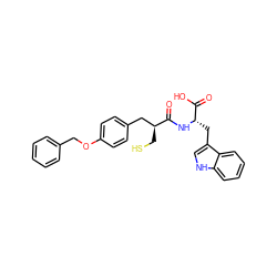 O=C(N[C@@H](Cc1c[nH]c2ccccc12)C(=O)O)[C@@H](CS)Cc1ccc(OCc2ccccc2)cc1 ZINC000026383966