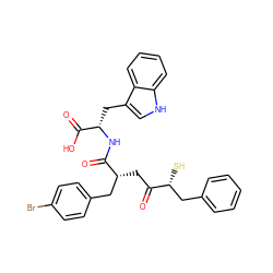 O=C(N[C@@H](Cc1c[nH]c2ccccc12)C(=O)O)[C@H](CC(=O)[C@H](S)Cc1ccccc1)Cc1ccc(Br)cc1 ZINC001772579466