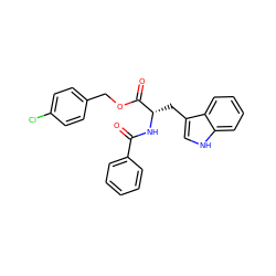 O=C(N[C@@H](Cc1c[nH]c2ccccc12)C(=O)OCc1ccc(Cl)cc1)c1ccccc1 ZINC000013736214