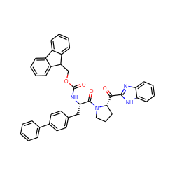 O=C(N[C@@H](Cc1ccc(-c2ccccc2)cc1)C(=O)N1CCC[C@H]1C(=O)c1nc2ccccc2[nH]1)OCC1c2ccccc2-c2ccccc21 ZINC000072147789