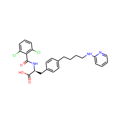 O=C(N[C@@H](Cc1ccc(CCCCNc2ccccn2)cc1)C(=O)O)c1c(Cl)cccc1Cl ZINC000084670706