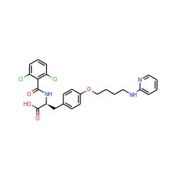 O=C(N[C@@H](Cc1ccc(OCCCCNc2ccccn2)cc1)C(=O)O)c1c(Cl)cccc1Cl ZINC000084654087