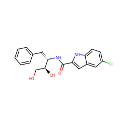 O=C(N[C@@H](Cc1ccccc1)[C@@H](O)CO)c1cc2cc(Cl)ccc2[nH]1 ZINC000013780536