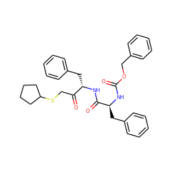 O=C(N[C@@H](Cc1ccccc1)C(=O)N[C@@H](Cc1ccccc1)C(=O)CSC1CCCC1)OCc1ccccc1 ZINC000027733331