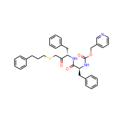 O=C(N[C@@H](Cc1ccccc1)C(=O)N[C@@H](Cc1ccccc1)C(=O)CSCCCc1ccccc1)OCc1cccnc1 ZINC000027733861