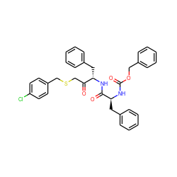 O=C(N[C@@H](Cc1ccccc1)C(=O)N[C@@H](Cc1ccccc1)C(=O)CSCc1ccc(Cl)cc1)OCc1ccccc1 ZINC000027732842