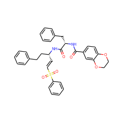 O=C(N[C@@H](Cc1ccccc1)C(=O)N[C@H](/C=C/S(=O)(=O)c1ccccc1)CCc1ccccc1)c1ccc2c(c1)OCCO2 ZINC000029038521