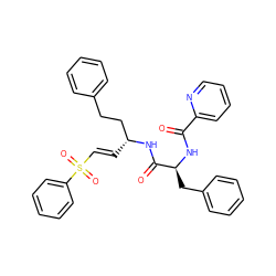 O=C(N[C@@H](Cc1ccccc1)C(=O)N[C@H](/C=C/S(=O)(=O)c1ccccc1)CCc1ccccc1)c1ccccn1 ZINC000029038513