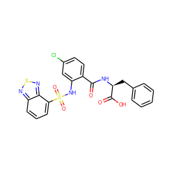 O=C(N[C@@H](Cc1ccccc1)C(=O)O)c1ccc(Cl)cc1NS(=O)(=O)c1cccc2nsnc12 ZINC000049678104