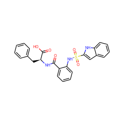 O=C(N[C@@H](Cc1ccccc1)C(=O)O)c1ccccc1NS(=O)(=O)c1cc2ccccc2[nH]1 ZINC000035065003