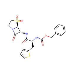 O=C(N[C@@H](Cc1cccs1)C(=O)N[C@@H]1C(=O)N2CCS(=O)(=O)[C@@H]12)OCc1ccccc1 ZINC000013860555