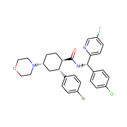 O=C(N[C@@H](c1ccc(Cl)cc1)c1ccc(F)cn1)[C@@H]1CC[C@@H](N2CCOCC2)C[C@H]1c1ccc(Br)cc1 ZINC000072318470