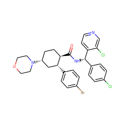 O=C(N[C@@H](c1ccc(Cl)cc1)c1ccncc1Cl)[C@@H]1CC[C@@H](N2CCOCC2)C[C@H]1c1ccc(Br)cc1 ZINC000103283338