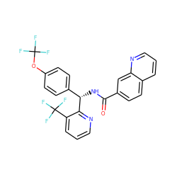 O=C(N[C@@H](c1ccc(OC(F)(F)F)cc1)c1ncccc1C(F)(F)F)c1ccc2cccnc2c1 ZINC000225138167