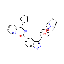 O=C(N[C@@H](c1ccccn1)C1CCCC1)c1ccc2[nH]nc(-c3ccc(N4[C@H]5CC[C@H]4CC(O)C5)cc3)c2c1 ZINC000299866457