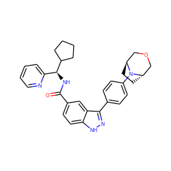 O=C(N[C@@H](c1ccccn1)C1CCCC1)c1ccc2[nH]nc(-c3ccc(N4[C@H]5CC[C@H]4COC5)cc3)c2c1 ZINC000299860717