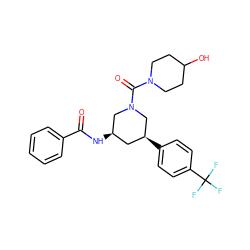 O=C(N[C@@H]1C[C@H](c2ccc(C(F)(F)F)cc2)CN(C(=O)N2CCC(O)CC2)C1)c1ccccc1 ZINC000114340384