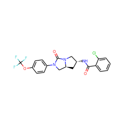 O=C(N[C@@H]1C[C@H]2CN(c3ccc(OC(F)(F)F)cc3)C(=O)N2C1)c1ccccc1Cl ZINC000169694171