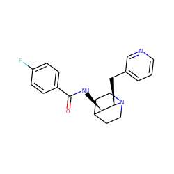 O=C(N[C@@H]1C2CCN(CC2)[C@@H]1Cc1cccnc1)c1ccc(F)cc1 ZINC000028524979