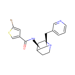 O=C(N[C@@H]1C2CCN(CC2)[C@@H]1Cc1cccnc1)c1csc(Br)c1 ZINC000028525459