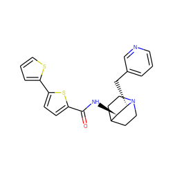 O=C(N[C@@H]1C2CCN(CC2)[C@H]1Cc1cccnc1)c1ccc(-c2cccs2)s1 ZINC000095579921