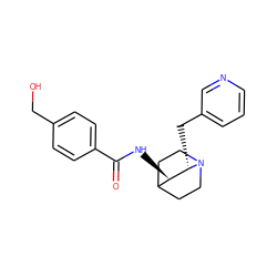 O=C(N[C@@H]1C2CCN(CC2)[C@H]1Cc1cccnc1)c1ccc(CO)cc1 ZINC000095580424