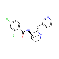 O=C(N[C@@H]1C2CCN(CC2)[C@H]1Cc1cccnc1)c1ccc(Cl)cc1Cl ZINC000095571817