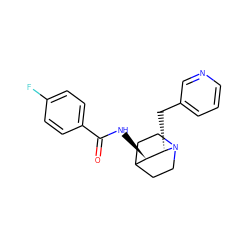 O=C(N[C@@H]1C2CCN(CC2)[C@H]1Cc1cccnc1)c1ccc(F)cc1 ZINC000034634526