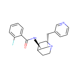 O=C(N[C@@H]1C2CCN(CC2)[C@H]1Cc1cccnc1)c1ccccc1F ZINC000035899934