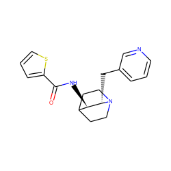 O=C(N[C@@H]1C2CCN(CC2)[C@H]1Cc1cccnc1)c1cccs1 ZINC000064541067