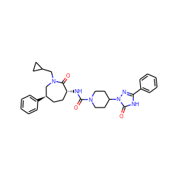 O=C(N[C@@H]1CC[C@@H](c2ccccc2)CN(CC2CC2)C1=O)N1CCC(n2nc(-c3ccccc3)[nH]c2=O)CC1 ZINC000028824314